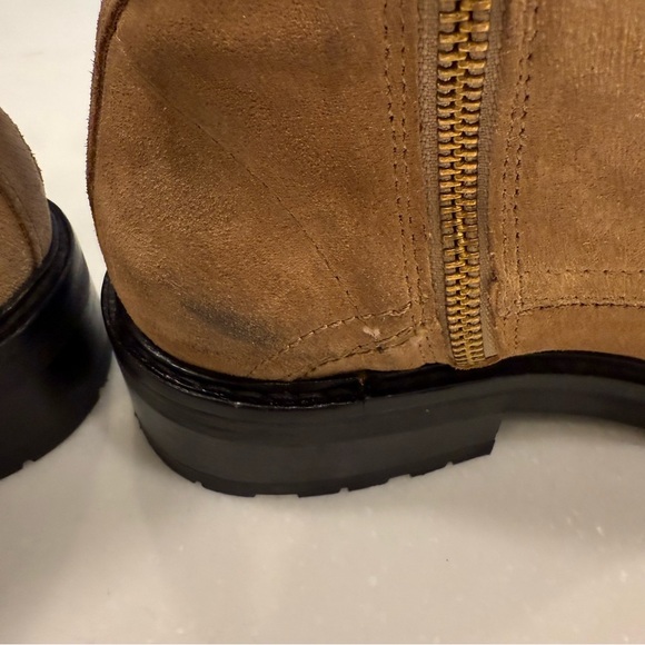 All Saints Women Donita Tan Suede Lace-up Zip Ankle Combat boots US 7.5 EUR 38 - Picture 9 of 9